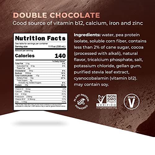 Evolve Plant Based Protein Shake, Double Chocolate, 20g Vegan Protein, Dairy ...