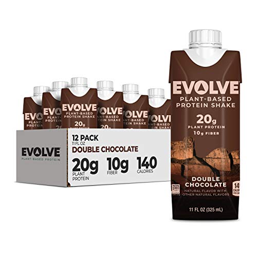 Evolve Plant Based Protein Shake, Double Chocolate, 20g Vegan Protein, Dairy ...