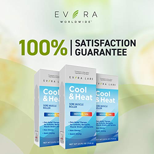 Evora Labs: Cool and Heat Roll-On - Relief Therapy for Back Pain, Muscle Stra...