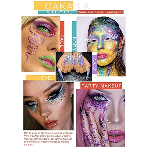 CAKAILA 40 Colors Glitter Sparkle Glittery Eyeshadow Makeup Palette Pallet, R...