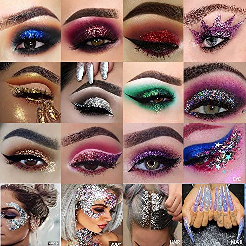 CAKAILA 40 Colors Glitter Sparkle Glittery Eyeshadow Makeup Palette Pallet, R...