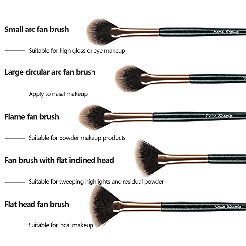 Fan Brushes,Highlighting Make Up Brushes， Soft Makeup Brush Cosmetic Applica...
