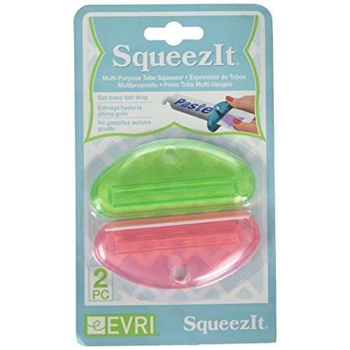Evriholder Squeeze It Assorted Color Multipurpose Tube Squeezer, Set of 2, Co...