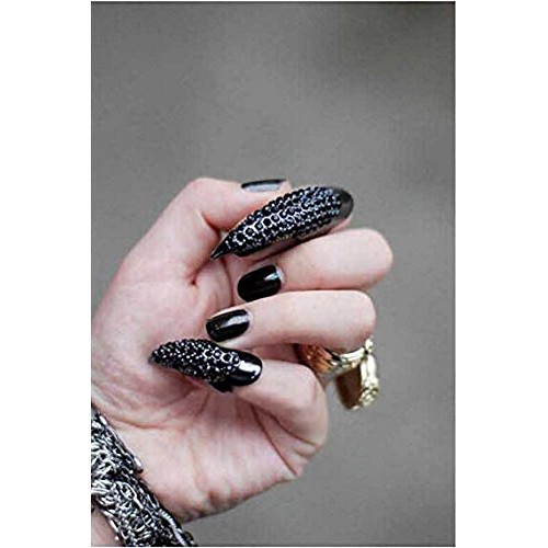 Ewanda store 10Pcs False Nails Punk Talon Claw Paw Finger Ring Knuckle Bend F...