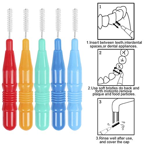 50 Pieces Interdental Brush,Toothpicks Tooth Flossing Head Oral Dental Hygien...