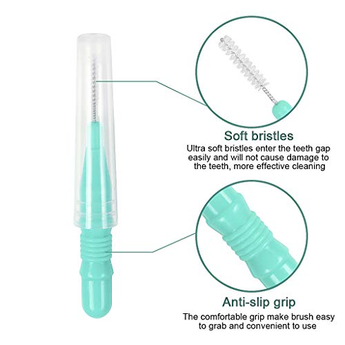 50 Pieces Interdental Brush,Toothpicks Tooth Flossing Head Oral Dental Hygien...