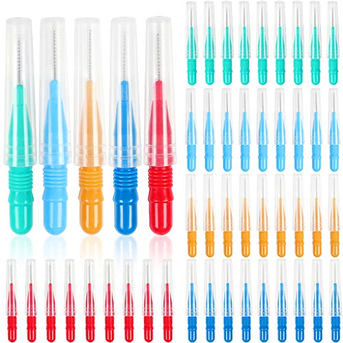 50 Pieces Interdental Brush,Toothpicks Tooth Flossing Head Oral Dental Hygien...
