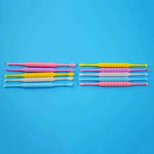 12Pcs Disposable Ear Pick Earwax Removal Plastic Ear Clean Tool Curette Spoon...