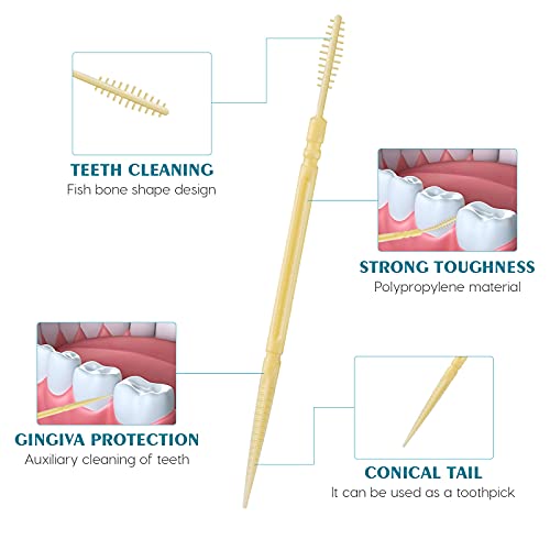 EXCEART 1100pcs Disposable Interdental Brushes Portable Plastic Toothpicks Or...