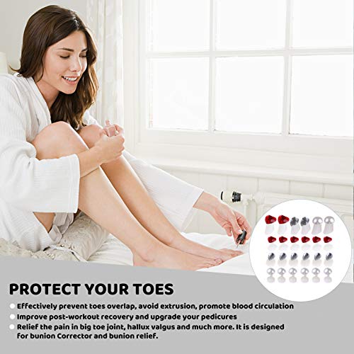 EXCEART 24pcs Silicone Toe Separators Daisy Flower Water Drop Rhinestone Toe ...