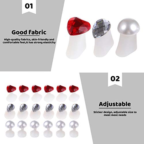 EXCEART 24pcs Silicone Toe Separators Daisy Flower Water Drop Rhinestone Toe ...