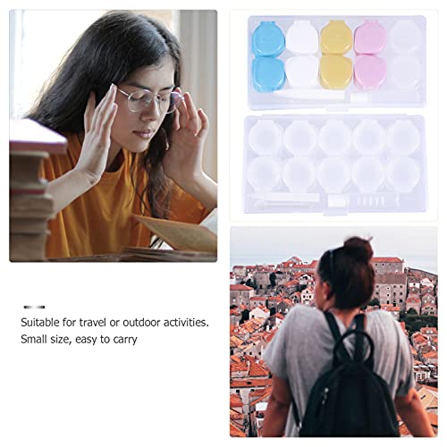 EXCEART 2Pcs Contact Lens Travel Kit Case Box Soak Storage Container with Mir...