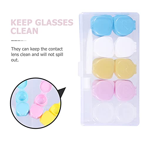 EXCEART 2Pcs Contact Lens Travel Kit Case Box Soak Storage Container with Mir...