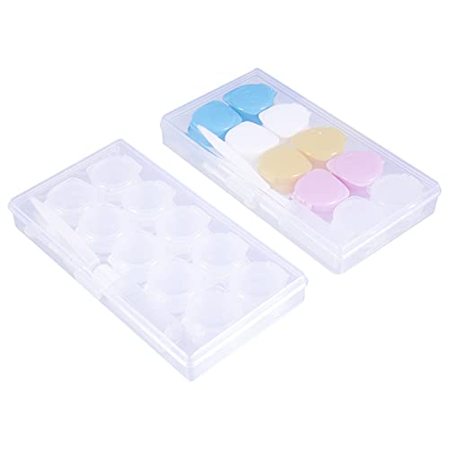 EXCEART 2Pcs Contact Lens Travel Kit Case Box Soak Storage Container with Mir...
