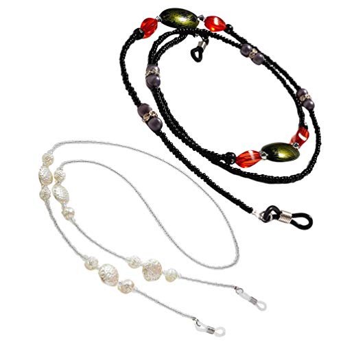 EXCEART 2pcs Eyeglass Chain Beaded Eyeglasses Sunglasses Strap Holder Eyewear...