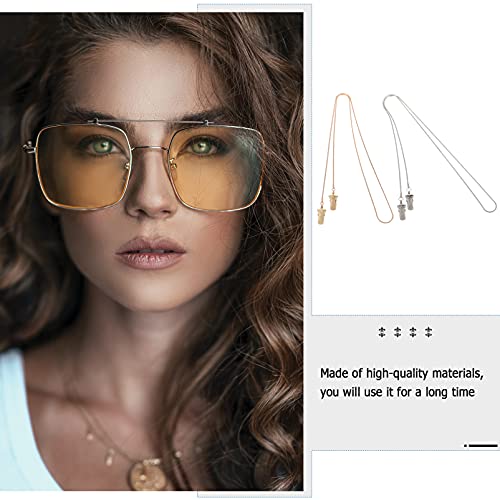 EXCEART 2Pcs Metal Eyeglass Chain Sunglasses Eyewear Strap Holder Reading Gla...