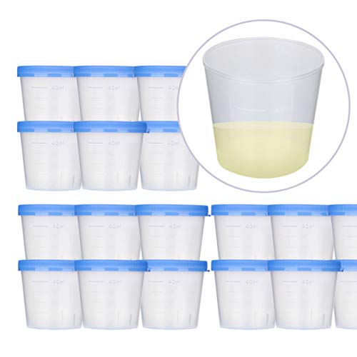 EXCEART 50pcs Urine Specimen Cups Urine Specimen Collection Cups with Lids fo...