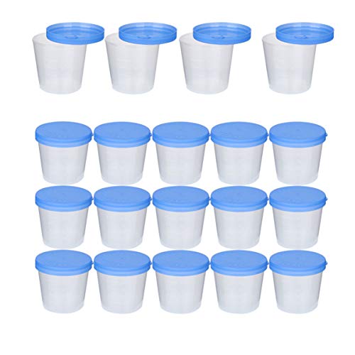 EXCEART 50pcs Urine Specimen Cups Urine Specimen Collection Cups with Lids fo...