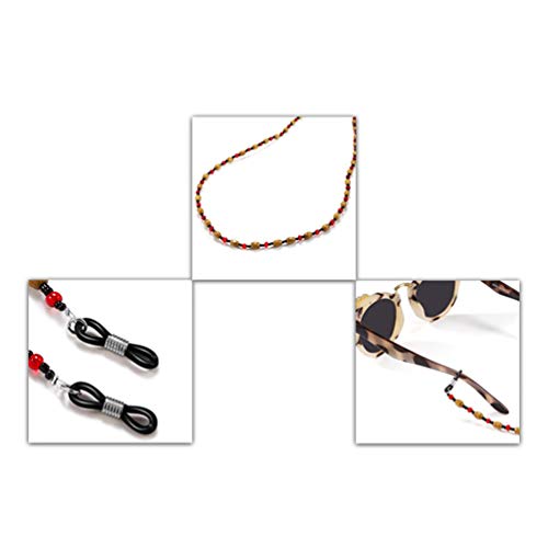 EXCEART Beaded Eyeglass Chain Elegant Eyewear Retainer Chain Strap Cord Lanya...