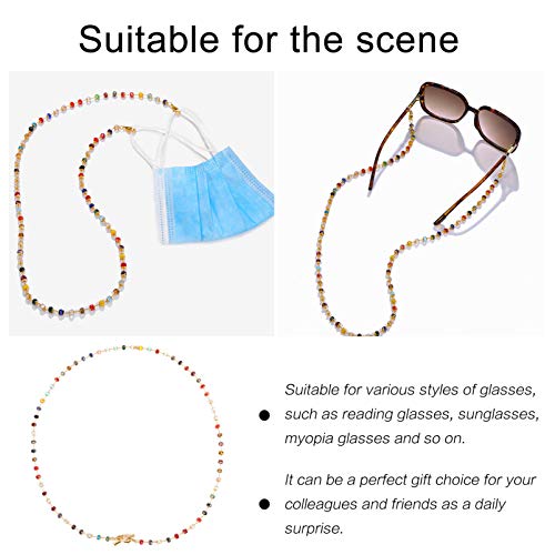 EXCEART Beaded Eyeglass Chain Mouth Cover Lanyard Sunglass Holder Strap Eyewe...