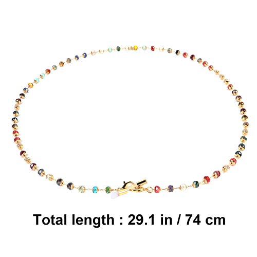 EXCEART Eyeglass Chain Sun Glass Strap Eyewear Eyeglass Holder Crystal Beaded...