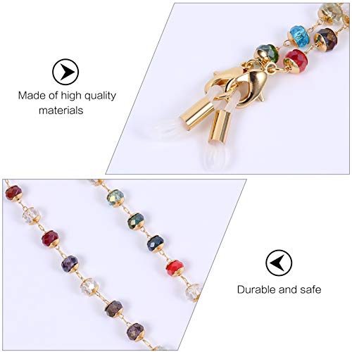 EXCEART Eyeglass Chain Sun Glass Strap Eyewear Eyeglass Holder Crystal Beaded...