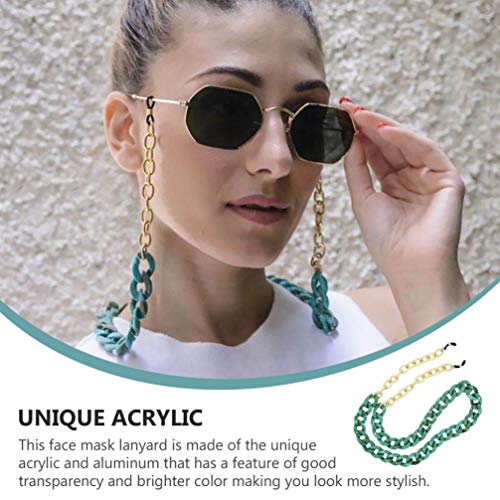 EXCEART Eyeglasses Chains Twist Link Eyewear Lanyard Acrylic Metal Eyeglass C...