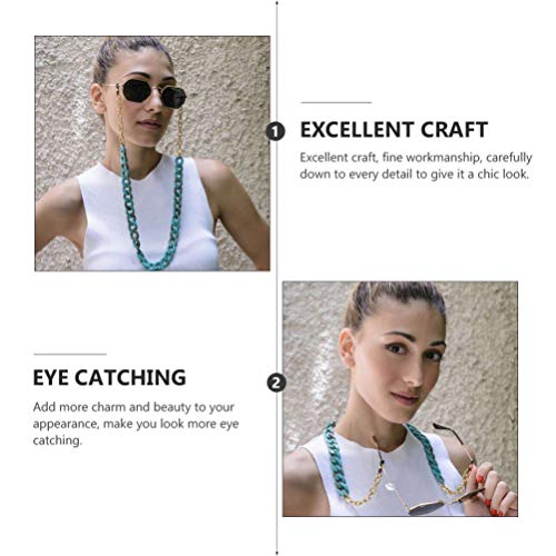 EXCEART Eyeglasses Chains Twist Link Eyewear Lanyard Acrylic Metal Eyeglass C...