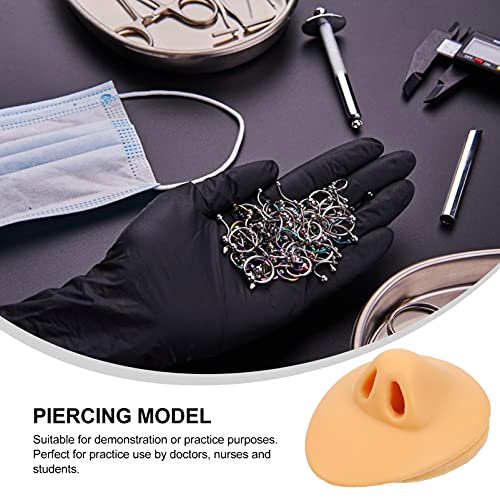 EXCEART Soft Silicone Nose Model Body Part Displays for Practicing Piercing S...