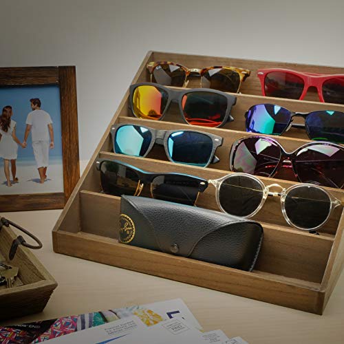 Excello Global Products Wooden Sunglass Organizer - 12.25 x 10.25 x 7.5 Inche...