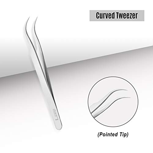 LIVINO Eyelash Extension Tweezers Straight - Set of 2 Stainless Steel Extensi...