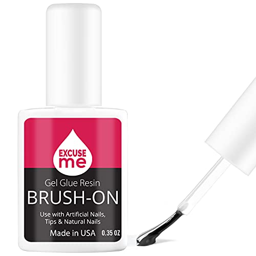 Excuse Me Brush On Gel Super Strong Nail Glue Adhesive for Repairs and Streng...