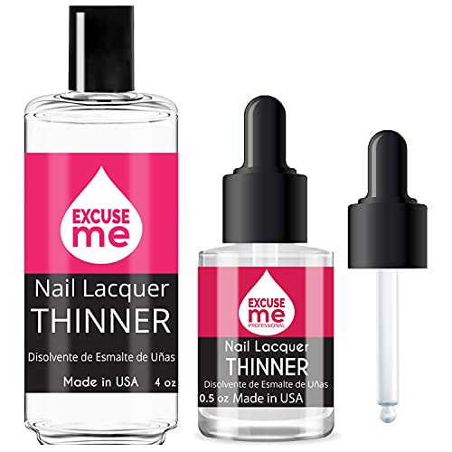 Excuse Me Professional Nail Lacquer Thinner - Fast Acting Formula for Thick N...