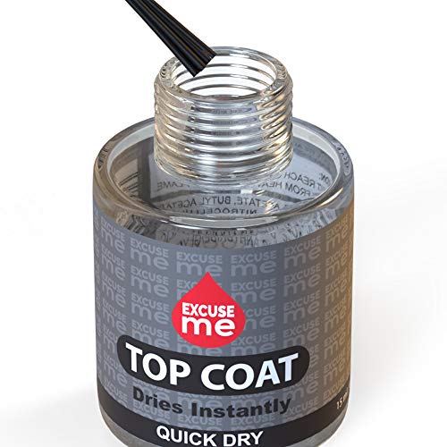 Excuse Me Quick Dry Fast Drying Super Shiny Nail Polish Top Coat 0.5 oz 15ml
