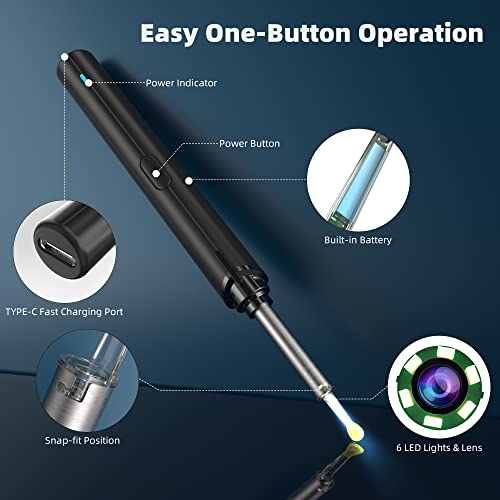 Exellewis Ear Wax Removal, Ear Cleaner Camera, Ear Camera with Light, Ear Cle...