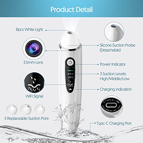 EXEMPT Blackhead Remover Vacuum with Camera, Visible Pore Vacuum, Pimple Popp...
