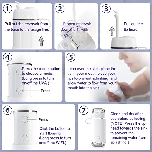 eXempt Visual Water Flosser with Camera with Camera, Small Cordless Oral Irri...