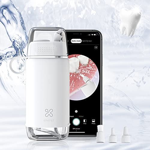 eXempt Visual Water Flosser with Camera with Camera, Small Cordless Oral Irri...