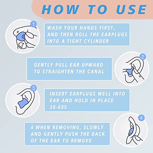 EXGOX 14 Pairs Silicone Ear Plugs for Sleeping Noise Cancelling Reusable Mold...