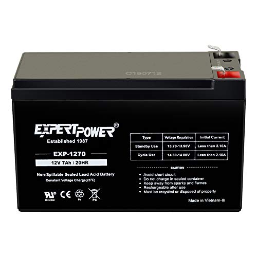 ExpertPower Standard 12V 7AH Rechargeable SLA Battery, (EXP1270-2) - 2 Pack