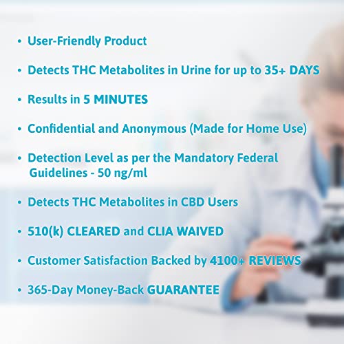 Exploro Highly Sensitive Marijuana Drug Test for Home Use - Detects THC Metab...