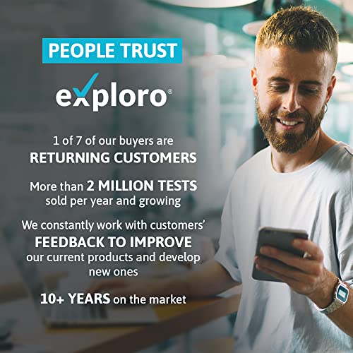 Exploro Highly Sensitive Marijuana Drug Test for Home Use - Detects THC Metab...