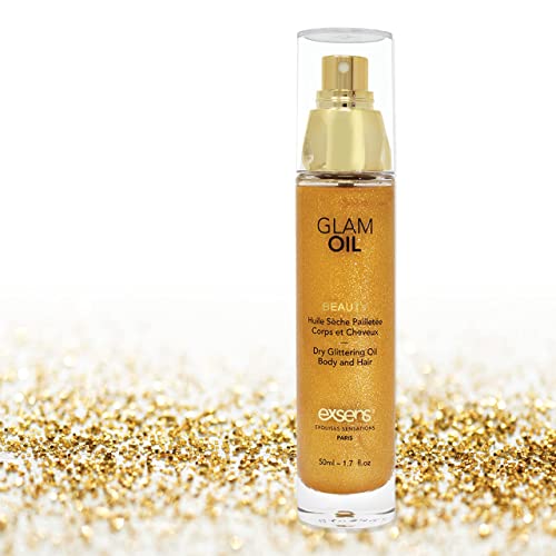 Exsens Gold Shimmering Glam Oil for Body & Hair, Nourish All Skin Types, Swee...