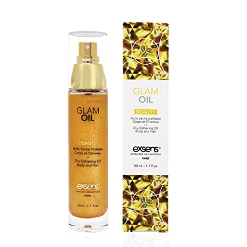 Exsens Gold Shimmering Glam Oil for Body & Hair, Nourish All Skin Types, Swee...