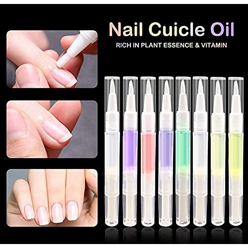 8PCS Cuticle Oil Pens,Cuticle Revitalizer Oil Pen with Soft Brush,Cuticle Oil...