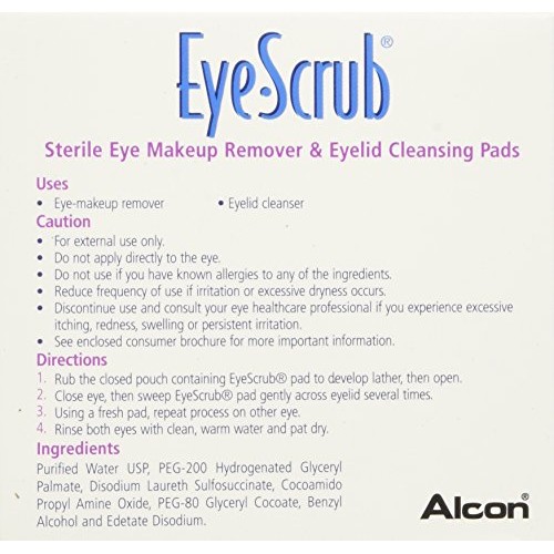 Eye Scrub Sterile Makeup Remover and Eyelid Cleansing Pads, 30 Count (Pack of 3)