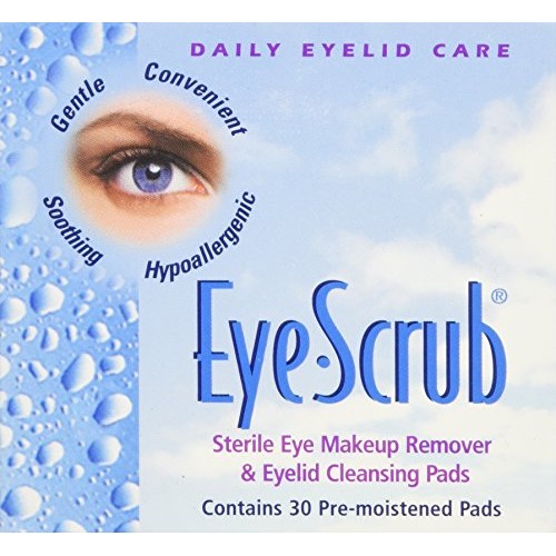 Eye Scrub Sterile Makeup Remover and Eyelid Cleansing Pads, 30 Count (Pack of 3)