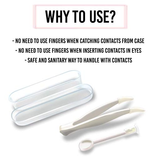 Contact Tweezers - Curved Contact Helper Tool for Soft and Hard Lenses - Soft...