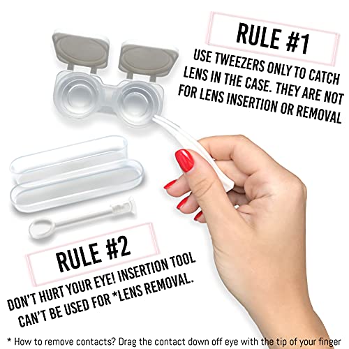Contact Tweezers - Curved Contact Helper Tool for Soft and Hard Lenses - Soft...