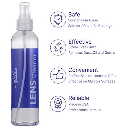 Eyeglass Lens Cleaner Spray | 1 Pack of 8oz Glasses Cleaning Spray for Lens, ...